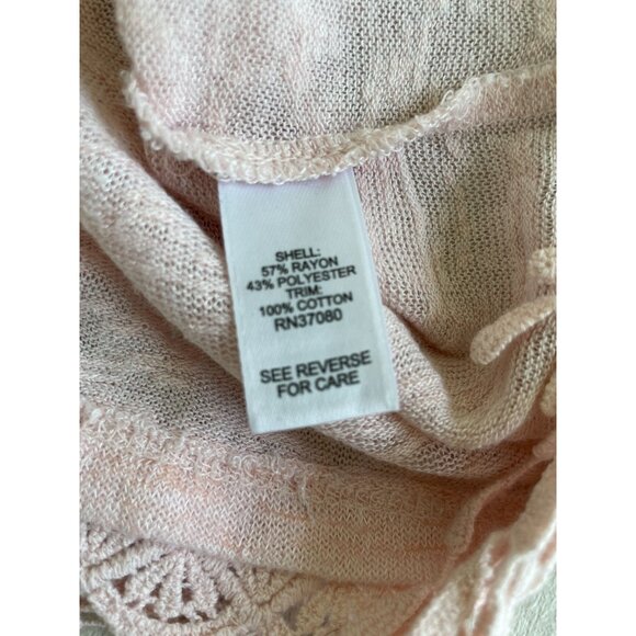 Cato Fringe Scallop Hem Crop Top Lightweight Knit Boho Cottagecore Hippie L/XL - Picture 8 of 10